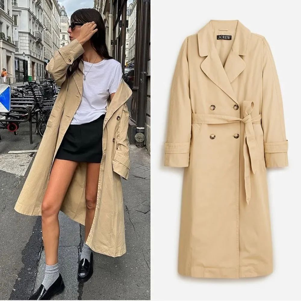 NWT J CREW Relaxed heritage trench coat in chino